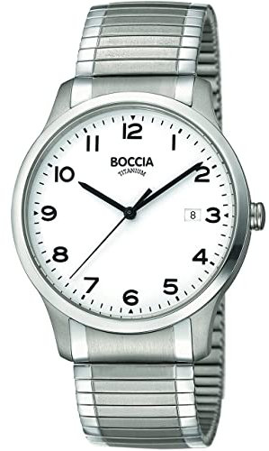 Boccia Herren Analog Quarz Uhr mit Titan Armband 3616-01
