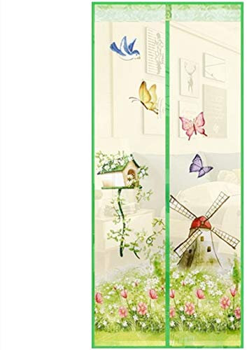 Magnetic Door Magnetic Insect Door Screen Door High Density Curtain Fly Bug Mosquito Mesh Curtain Size:90 * 210cm (color3) Green
