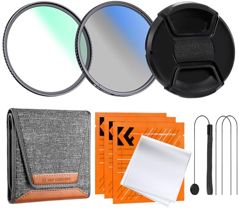 K&F Concept Filterset 58mm UV Filter+Polfilter (CPL)+Objektivdeckel& Aufbewahrungstasche (Nano Klear-Serie)