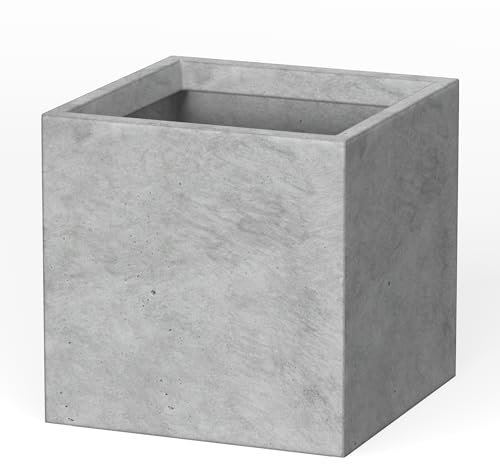 Kante Maceta Cuadrada Ligera y Moderna, Elegante Maceta de jardín Hecha a Mano para Uso en Interiores y Exteriores, hormigón Natural, 10 x 10 x 10 Pulgadas