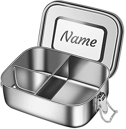 CGFN Edelstahl Brotdose, Lunchbox mit Anpassbarem Gravierter Text, Umweltfreundlich und BPA-frei, Brotdose Auslaufsicher inkl. Abtrennung und Dichtring (1000ml)