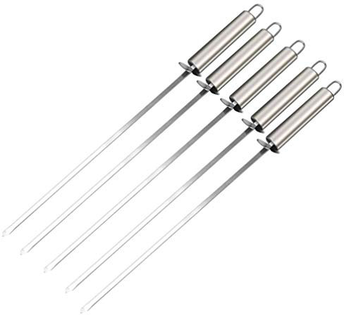 10 Pezzi Spiedo Da Barbecue Bastoncini Per Barbecue Bastoncini Di Marshmallow Spiedino Per Barbecue in Metallo Spiedini Di Hot Dog Kabob Utensili Da Barbecue Di Legno