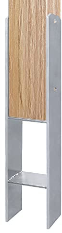 UISEBRT 2 soportes para postes galvanizados en caliente, altura: 600 mm, ancho: 111 mm, grosor del material: 5 mm, ancla H para postes