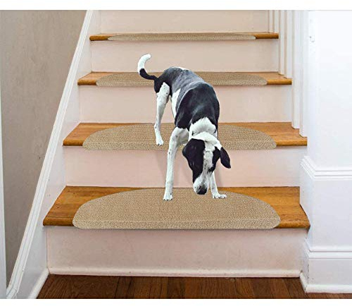 Autocollant - Tapis d'escalier pour intérieur,Lot de 15 Marchettes d'escalier Antidérapant Autocollante Moquette de marches Tapis de Protection d'escalier de Non-glissière,65*21*4cm