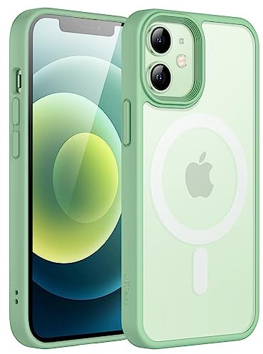 JETech Magnetic Case for iPhone 12 mini 5.4-Inch Compatible with MagSafe, Translucent Matte Back Slim Shockproof Phone Cover (Green)