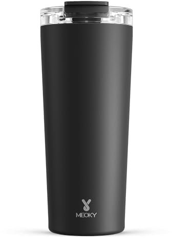 Meoky 710 ml Travel Mug with Leak-Proof Lid, Stainless Steel Insulated Coffee Cup, Coffee Tumbler Keeps Hot for 8 Hours or Cold for 24 Hours, Fits in Car Cup Holder (Night)