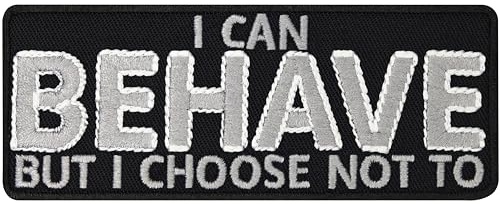 Hundlappar Rolig Kardborre Assistentand I Can Behave, I Choose Not To Hund Patch | Taktisk Kardborre för Hundhalsduk | 100 x 40 mm