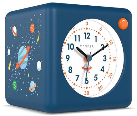 Cander Berlin MNU 1010 A Kinderwecker lautlos Licht Astronaut Weltraum Snooze Beleuchtung ohne Tickgeräusche Jungen Mädchen Kinderzimmer
