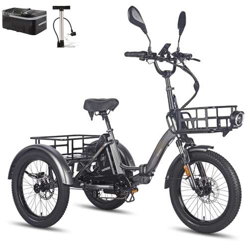 Fafrees F20 Mate Straßenzulassung E-Bike Dreirad Klapprad 48V Senioren [ Offiziell ] E 3 Rad für Erwachsene 1008WH, Damen Herren E Bike 180KG, Elektrofahrräder 65N.m, Fat Ebike 20 Zoll, E Trike IPX5
