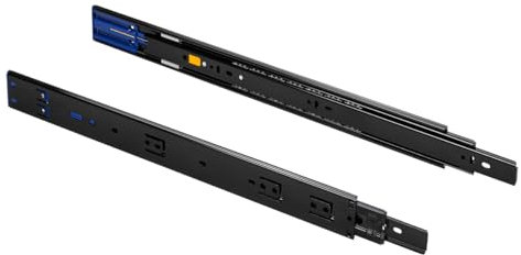 MS Beschläge Schubladenauszüge paarweise Vollauszug 45mm Höhe Kugelführung Schwarz Schubladenschienen Soft Close Kugelführung Sanfteinzug kugelgelagert Schubkastenauzug (300mm)