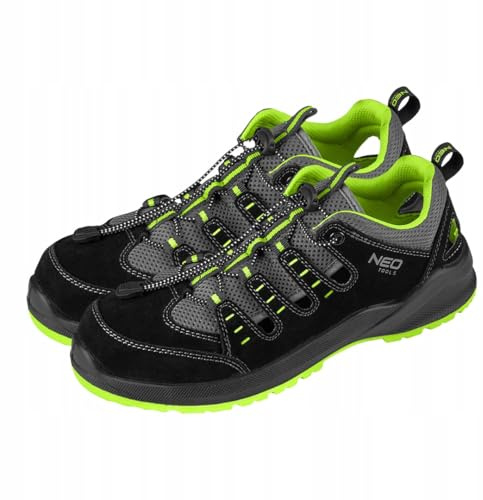 NEO TOOLS Scarpe antinfortunistiche da uomo S1P SR 39-47 – con scarpe con punta in acciaio e inserto in acciaio antiforatura – scarpe da lavoro antiscivolo – traspirante – suola in schiuma Eva,