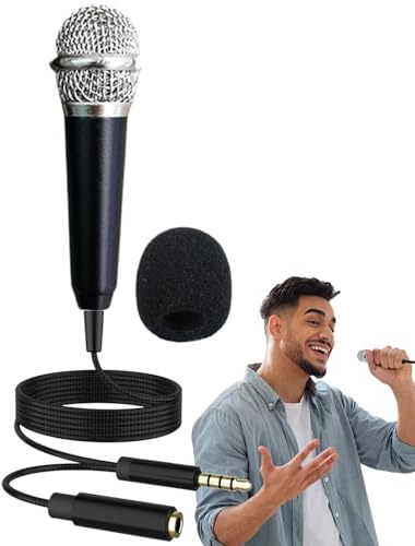 microfono per karaoke, microfono per telefono, microfono dinamico leggero - Amplificatore per altoparlanti, microfono vocale plug and play per telefono cellulare, laptop