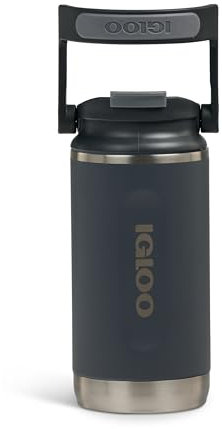 IGLOO Botella Térmica Tumbler 12, Botella de Acero Inoxidable, Antracita, Hermética, 0,35 L