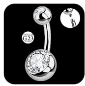 AceFun Piercing ombelico 6mm Titanio per donne argento 1 pezzo 14G solido G23 Navel Piercing Anelli gioielli Barbell corpo con barra corta curvo banana