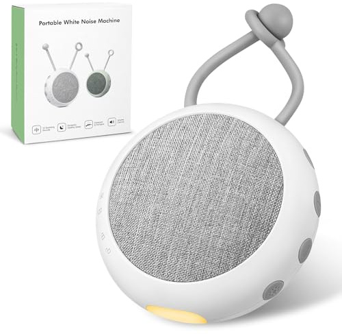 Mexgcom Máquina de Sonido Portátil con Luz Nocturna, Terapia de Sonido, Domir para Bebé, Potencia de Larga Duración, Máquina de Sonido de Ruido Blanco para Bebé