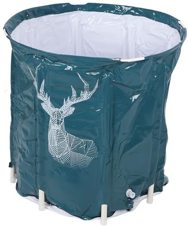 Acouto Hopfällbart Spabadkar, Stor Kapacitet 80L PVC Bärbart Hopfällbart Badkar för Hemmabruk