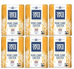 Tate & Lyle Pure Cane Caster Sugar – 500 g Bag (Pack of 6) | Ultra-Fine Granulated Cane Sugar for Baking & Dessert Use – Vegan, Vegetarian & Kosher-Friendly