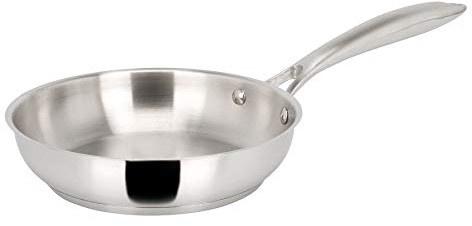 Sitram 711603, Poêle Charleston en acier inoxydable qualité professionnelle Ø 28 cm - tous feux dont induction, Argent