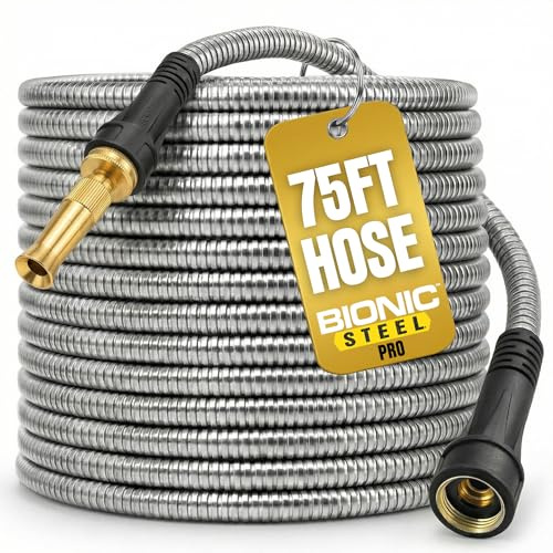 BIONIC STEEL 2429 Pro Stainless Steel Metal Garden Hose, 75'