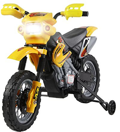HOMCOM 6V Kids Child Electric Motorbike Ride on Motorcycle Scooter Children Toy Gift for 3-6 Years (Yellow)