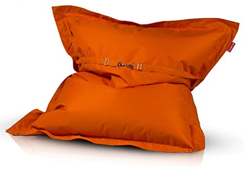 Ecopuf Puff jättekudde komplett med remmar fåtölj polyestersäck vattentät puff med stoppning för inomhus och utomhus 170 x 135 cm