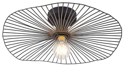 Lindby Ceiling Light Ruota dimmable (Vintage, Antique) in Black Made of Metal for e.g. Living Room & Dining (1 Light Source E27) from Ceiling lamp
