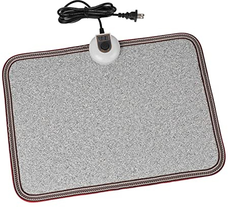 TISHIJIE Electric Heated Floor Mats - AC 110V Foot Heater, Heated Foot Warmer Mat Under Desk for Office and Home (Gray)