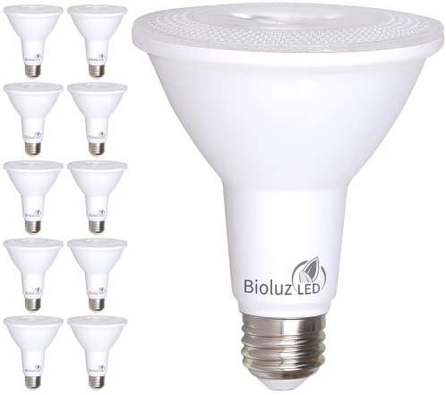 Bioluz LED 10 Pack PAR38 LED Light Bulb 90 CRI 12W = 100-120 Watt Replacement, Daylight 5000K, Dimmable Light Bulbs Flood Lights Outdoor/Indoor UL Listed Light Bulbs Title 20 High Efficacy LED Bulbs