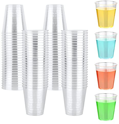 CoKeeSun 100 Piezas Vasitos Aperitivos Plastico, 50ml Vasos Chupito Plastico, Reutilizable Vasitos para Postres, Vasos Plástico Duro Apto para Lavavajillas, Para Cumpleaños, Fiestas, Picnics, Bodas