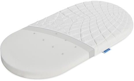 Badum - Kinderwagen Matratze - Baby Matratze - 36 x 76 x 4 cm - Einlage für Kinderwagenwanne, Babywagen, Stubenwagen, Beistellbett, Universale Größe - mit Belüftungskanälen und Waschbarem Bezug