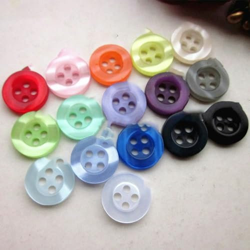 11 mm, 4 Löcher, flache Kante, 16 Farben, bunter gewellter Hemdknopf zum Nähen, DIY-Bastelzubehör, Zubehör, R0201-044-00, gemischte Farben