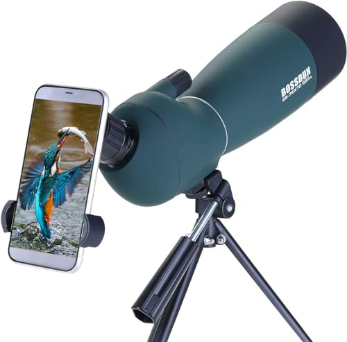 25-75×70 Spektiv, Jagd Spektiv für das Schießen Ziele, Teleskope-Wasserdichtes Zielfernrohr mit BAK4 Prisma Stativ Telefon Adapter Tragetasche, für Zielschießen Vogelbeobachtung Jagd Wildtiere