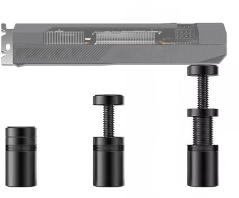 YOUNLEN Grafikkort GPU-stöd grafikkortshållare spel GPU-stödfäste justerbar höjd grafikkortsstöd svart aluminiumlegering. (27 mm-50 mm)