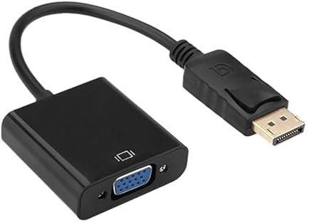 Generic DisplayPort to VGA Adapter, Gold-Plated Connectors, Aluminium Shell, Compatible for Lenovo, Dell, HP, ASUS and other Brand