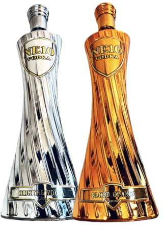 NE10 Vodka Duo Light-up Collection – Premium Flavoured Vodka Spirit 70cl (37.5% ABV) – Vodka for Cocktails, Shots & Gifts – Distilled in the UK (One Size, Classic Original & Blood Orange)
