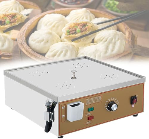 VzxCrue Breakfast Shop Machine à Brioches à La Vapeur, Cuit-Vapeur éLectrique avec Alarme De BrûLage à Sec, TempéRature Constante 30-110°C, pour La Cuisine 4Holes