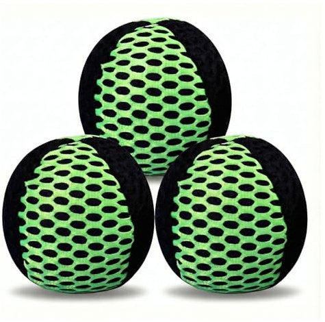 HanTang Lot de 3 balles de jonglage - Idéales pour Les débutants et Les débutants - Balles de jonglage antidérapantes (120 g, 65 mm) - Ne roulent Pas et tiennent Bien dans la Main - Maille Robuste