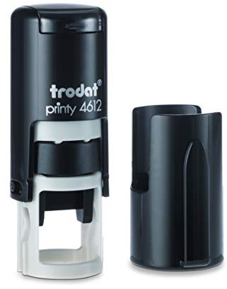 Trodat Printy 4612 Self-Inking Stamp, Personalised Round Text, up to 2 Lines, 11 mm Diameter – Choice of Ink Colours, Stamps4u UK