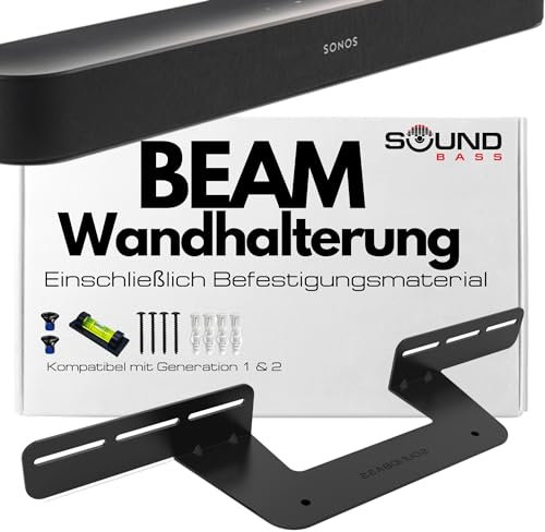 Soundbar Mount for Sonos Beam Compatible with Generation 1 & 2 Sonos Beam Sound Bar Includes All Necessary Mounting Hardware, Mounts Bracket, Black