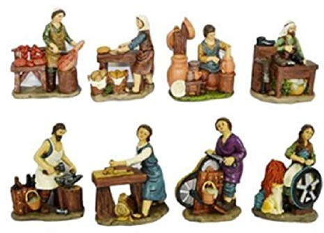 toysgiocattoli OFFERTA STATUINE PRESEPE PASTORI MESTIERI DA 8 PEZZI PERSONAGGI 12 CM ADDOBBO PRESEPE NATALE ADATTO A CHI REALIZZA PRESEPI ANCHE DA RIVENDERE 8077