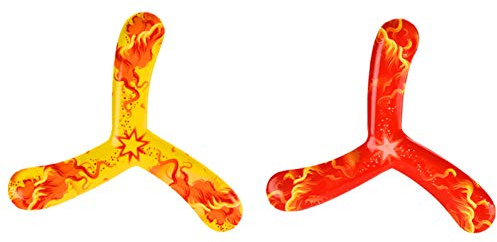 Boomerang per I Bambini, Boomerang Tre Foglie per Bambini Giochi All'aperto Regalo Di Sport Giocattolo (Giallo+Rosso)