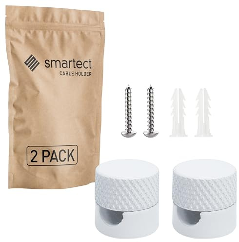 smartect Aluminium Vägg- och Takmontering 2 Stycken för Kabel i Vit