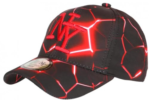 Hip Hop Honour Casquette Enfant Rouge et Noire Originale Badyx NY Baseball de 7 à 12 Ans - Taille Unique - Rouge