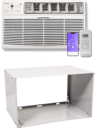 OLMO 8,000 BTU 115V Through-the-Wall Air Conditioner & Heat System – Heating & Cooling – Includes Wall Sleeve, Remote Control & Built-In Wireless Smart Kit – R-32 Refrigerant