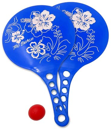 Ensemble 2 Raquettes de Plage + Balle - Coloris au Choix (Bleu foncé)