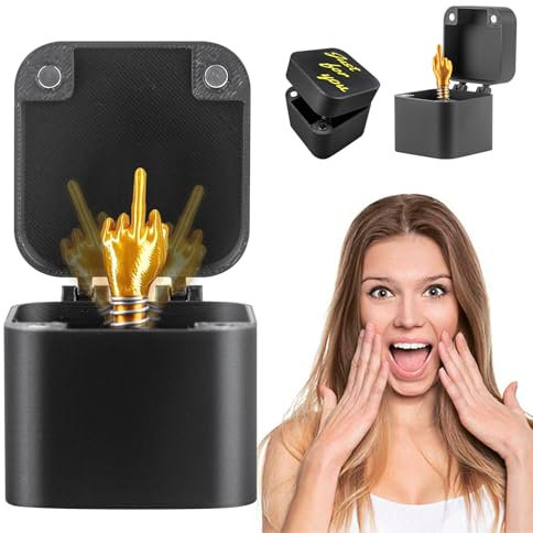 Caja Sorpresa,Dedo Medio En Una Caja,Middle Finger in a Box,Caja De Regalo Sorpresa con Dedo Medio,Broma De Mano Emergente con Caja, Regalo Divertido para La Oficina Y El Hogar,Dedos Slingshot