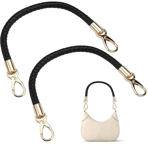 2 stycken väskhandtag, 60 cm fickhandtag, PU svart handtag för väskor, väskhandtag med karbinhake, fickhandtag läder, handväska handtag, väskor handtag, för shoppingväska handväska väsktillbehör