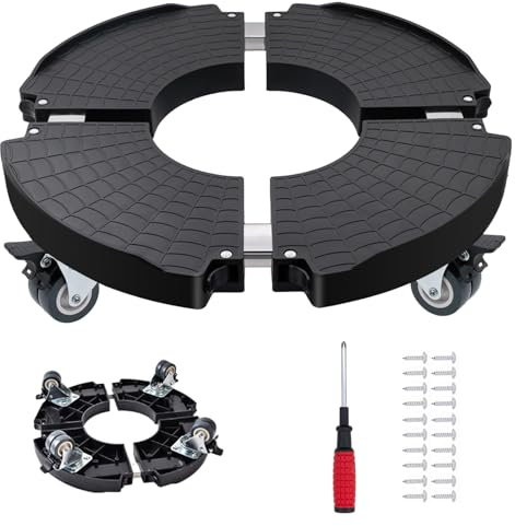Eidoct Plant Caddy with Wheels, Adjustable 38.5-52 cm Rolling Plant Stand with Lockable Caster 200KG Capacity, Rolling Plant Dolly/Roller for Indoor Outdoor Large Planter, Garden Flower Pot