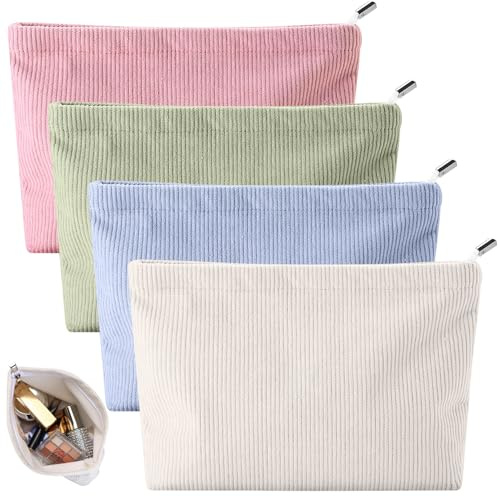 4 piccole borse cosmetiche per borsetta, corda, toilette da donna, trucco, viaggio, estetica