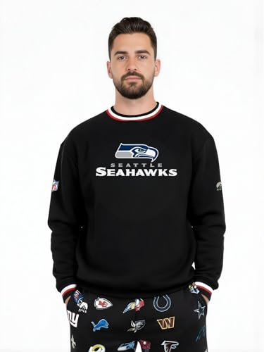 OOSC Herren Seattle Seahawks Sweatshirt, Schwarz, XL-3XL EU